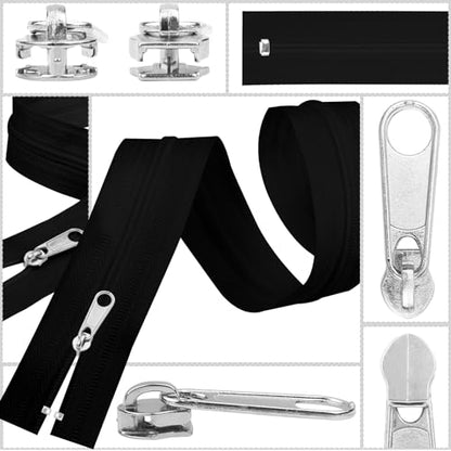 25Pcs Silver Zipper Repair Kit Zippers Replacement 3# Zipper Pull Rescue Kit for Clothing Jackets Purses Luggage Backpacks (25 Count)