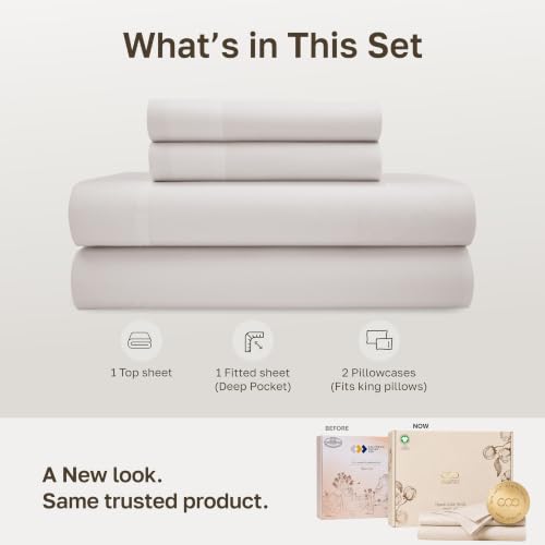 100% Organic Cotton King Size Bed Sheets Set
