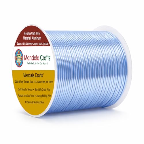 18 Gauge Ice Blue Anodized Aluminum Craft Wire (100 Foot)