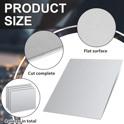 4 Pcs Mild Steel Sheet Cold Rolled 18 Gauge Metal Plate Weldable Metal Sheets for Professional Industrial DIY Use (4.32 Sq Ft)