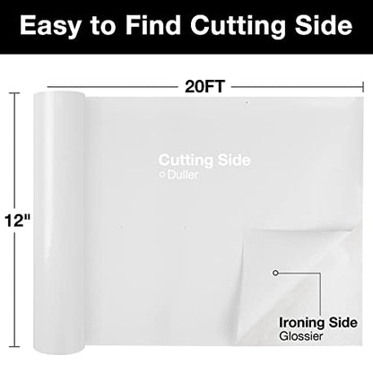White Glitter HTV Heat Transfer Vinyl Roll 12 inch x 20 ft Sparkly Iron on Vinyl for T Shirts Crafts Bulk
