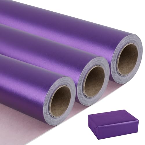 Deep Purple Matte Wrapping Paper (3 Count)