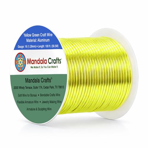 16 Gauge Yellow Green Anodized Aluminum Craft Wire