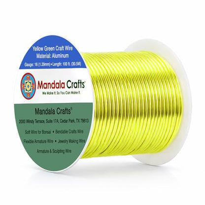 16 Gauge Yellow Green Anodized Aluminum Craft Wire
