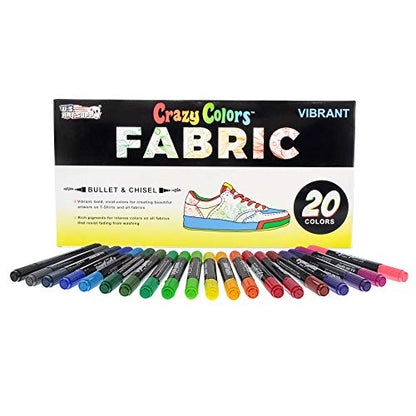 Super Markers 20 Vibrant Dual Tip Fabric Markers (20 Count)