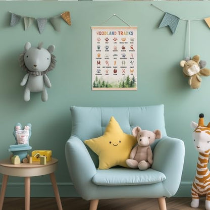 Boho Animal Woodland Tracks Poster Hanger