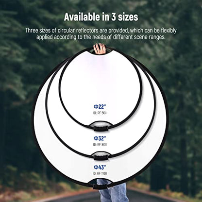 22" 56cm Light Reflector with Handle Grip with 3