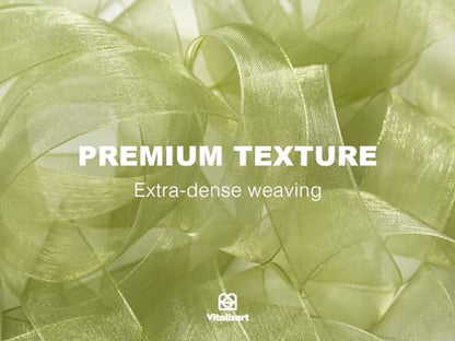 Organza Ribbon 1" x 30 Yd Sheer Gift Wrapping Green & Cream (90 Foot)