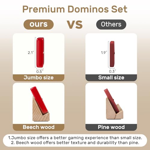 Jumbo Dominos Set for Adults with 4 Wooden Racks