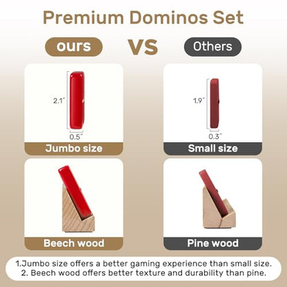 Jumbo Dominos Set for Adults with 4 Wooden Racks