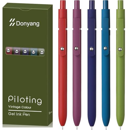 Gel Pens 5pcs 0.5mm Gel Pen Black Ink Fine Point Pens With Smooth Writing (5 Count)