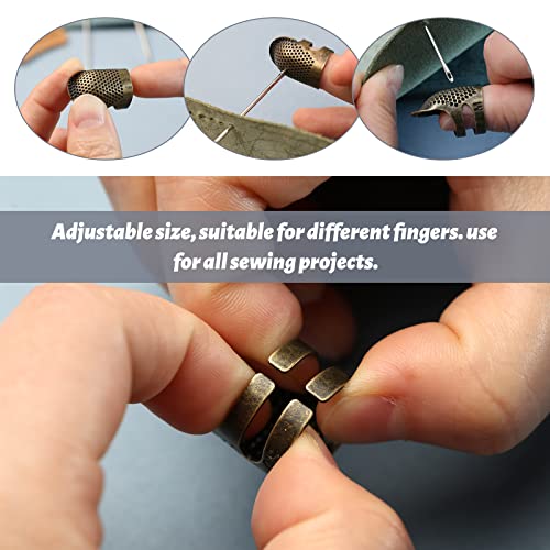 5 Pcs Sewing Thimbles Kit Metal Finger Protector Quilting Ring (5 Count)