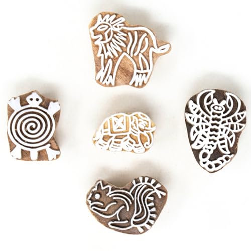 Wooden Animal Print Stamp (5 Count)