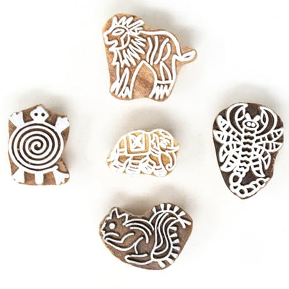 Wooden Animal Print Stamp (5 Count)