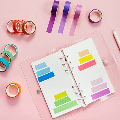 60 Rolls Washi Tape Set 15mm Wide Rainbow Colored Painters Masking Tape Supplies Writable Cute Colorful Decorative Craft Tape for Scrapbook DIY (9 Count)