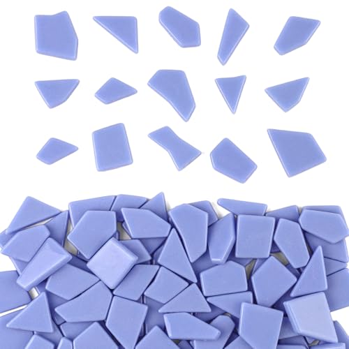 Blue Glass Mosaic Tiles for Crafts Bulk (7.05 Ounce)