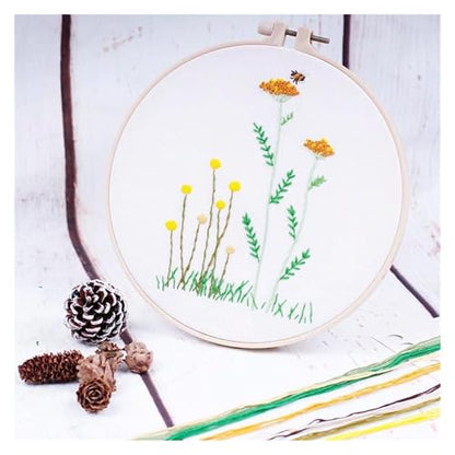Needle Point Kits Adults Full Range of Starter Including Instructions Stamped Cloth with Pattern Hoop Color Threads and Tools Art Projects