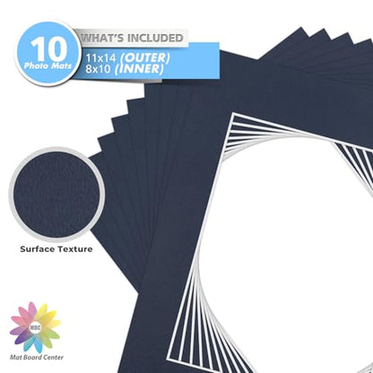 Mat Board Center 10 Pack 11x14 Photo Mats for 8x10 Picture (10 Count)