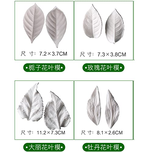 8Pcs Sugar Paste Leaf Veiners Fontant Mold Fondant Silicone Leaf Rose (8 Count)