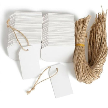200 PCS Paper Gift Tags with Free 200 PCS Cotton Strings (200 Count)