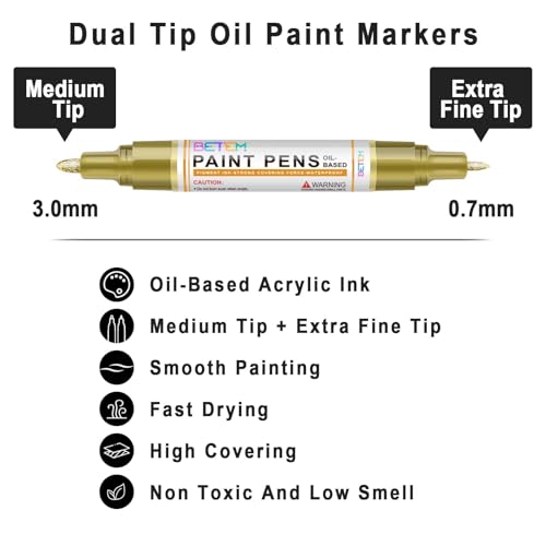 4 Gold Silver Oil Based Paint Pens