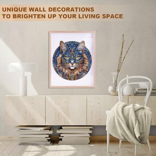 Persian Cat Puzzles Adults Gifts for Women Men Wooden 95 Pieces 8.5 x 8.3in