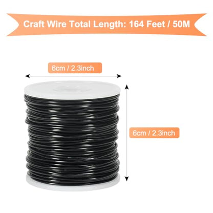 164ft 15 Gauge 1.5mm Aluminum Wire Black Bendable for Jewelry