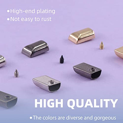 80 Sets 4 Colors Alloy Rectangle Metal Zipper Stopper and Screw Bottom Repair Replacement with Screwdrive Assortment Kit (81 Count)