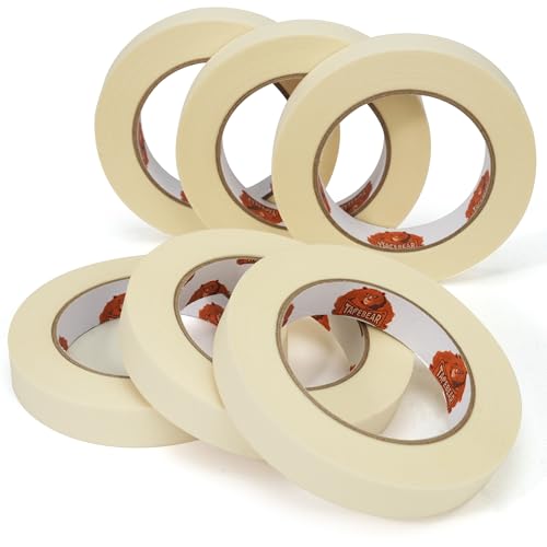 General Purpose Masking Tape Beige White 0.75" x 60Yards x 6Rolls (6 Count)