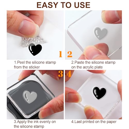6 Pcs Greeting Words Clear Stamps for Card Making 20 Ink Pad (29 Count)