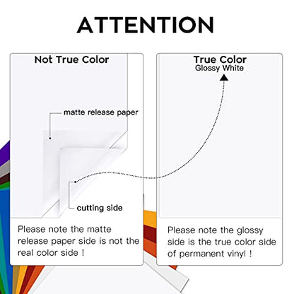 Glossy White Permanent Vinyl 12 Pack 12"x12" Compatible with Cricut