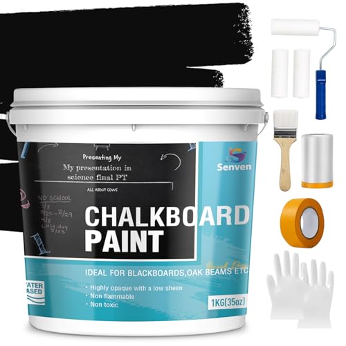 Chalkboard Paint Black Chalk Board Paint for Wood (35 Fl Oz)