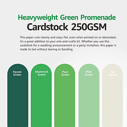 Green Colored Cardstock Thick Paper 50 Sheets