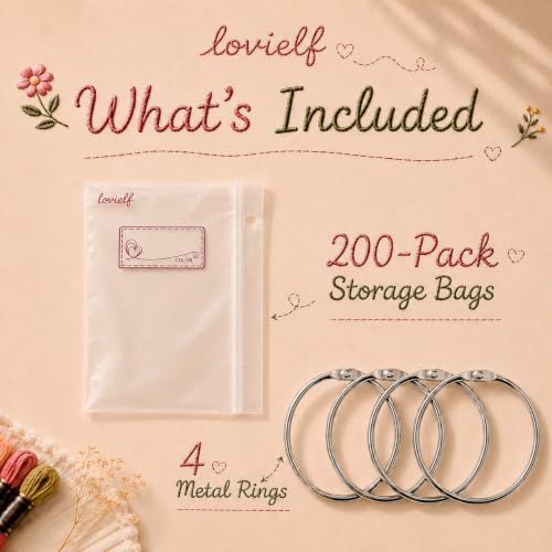 Embroidery Threads Cross Stitch Floss Bag Organizer 5.12 x 3.6 inch (800 Count)