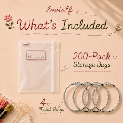 Embroidery Threads Cross Stitch Floss Bag Organizer 5.12 x 3.6 inch (800 Count)