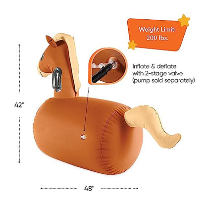 Hop N Go Inflatable Riding Bouncy Horse Hopping Toys for Kids Ages 5+