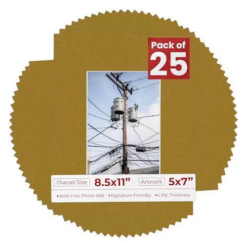 5x7 Mat for 8.5x11 Frame (25 Count)