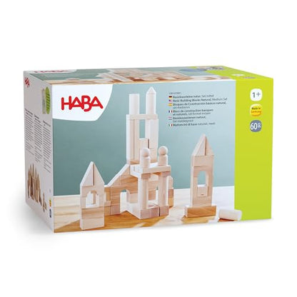 Wooden Building Blocks 60 Piece Set