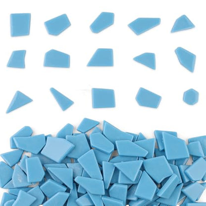 Blue Glass Mosaic Tiles for Crafts Bulk (7.05 Ounce)
