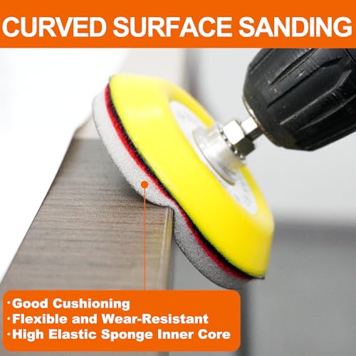 36 PCS 3 Inch Hook and Loop Sanding Sponge Discs Set 180 to 3000 Grit (36 Count)