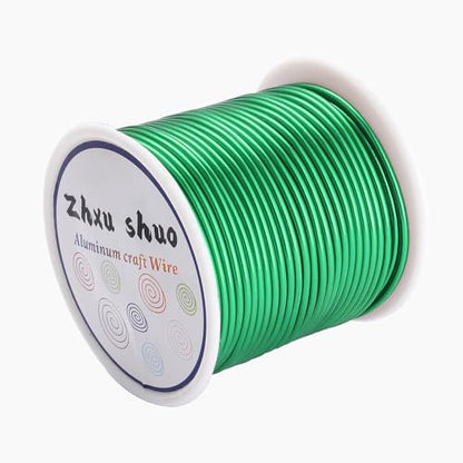 12 Gauge(2mm) Aluminum Wire 35 Yards Anodized Metal Wire for Bonsai Armature Crafting Sculpting Jewelry Craft Making Beading Floral (Green, 12 Gauge) (105 Foot)