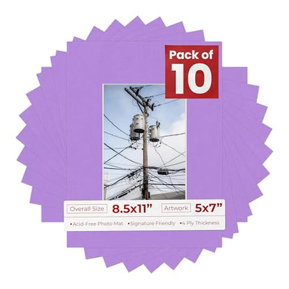 5x7 Mat for 8.5x11 Frame (10 Count)