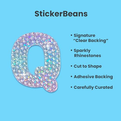 Sparkly Rhinestone Alphabet Letter Sticker Q