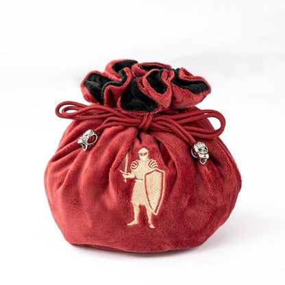 Large Dice Bags with Pockets Red Storage Bag for DND RPG Games