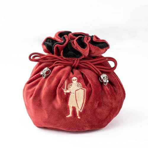 Large Dice Bags with Pockets Red Storage Bag for DND RPG Games