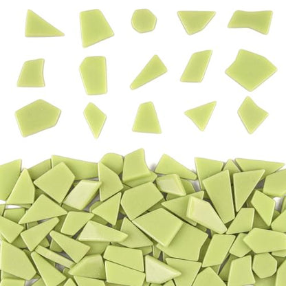 Lemon Green Glass Mosaic Tiles for Crafts Bulk (7.05 Ounce)