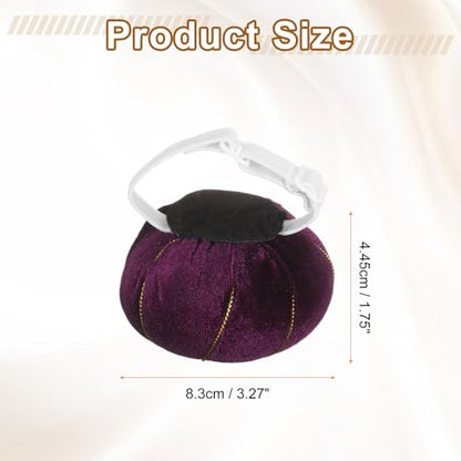 Wrist Pin Cushion Wristband Sewing Pincushion Polyester Pin Holder Wearable Pumpkin Shaped Needles Wristband with 100 Head Needles for Sewing Quilting DIY Crafts