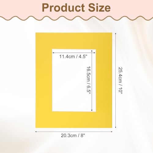 Picture Mats 8 x 10 for 5 x 7 Pictures Acid Free White Core Bevel Cut Frame Mattes for Display Art Measuring