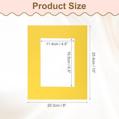Picture Mats 8 x 10 for 5 x 7 Pictures Acid Free White Core Bevel Cut Frame Mattes for Display Art Measuring