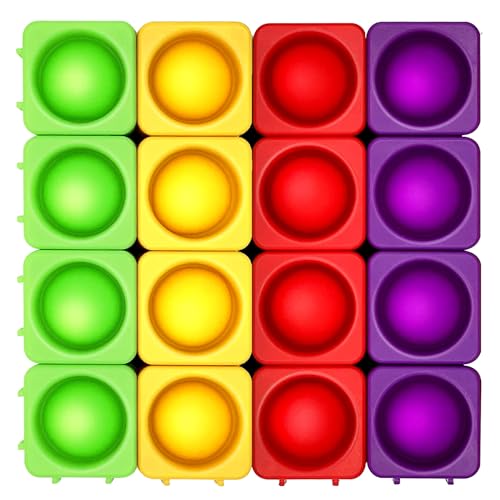 Giant Silicone Pop Fidget Blocks (16 Count)